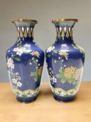 A pair of 20th century Chinese cloisonne baluster vases,