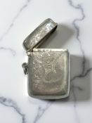 A silver vesta case, Birmingham 1905, height 4.5cm CONDITION REPORT: 19.