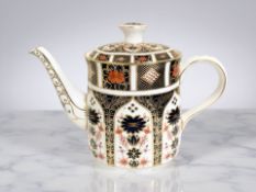 A Royal Crown Derby Imari porcelain teapot, pattern 1128, height 18.5cm.