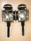 A pair of antique carriage lamps,