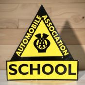 A reproduction painted metal Automobile Association triangular sign, height 55 cm.