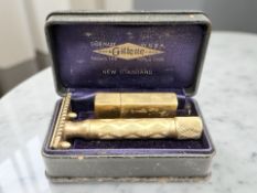 A vintage Gillette safety razor in box