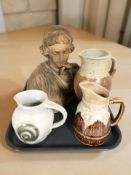 A 19th century terracotta bust entitled Reverie,