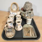 A group of studio pottery ceramics, ornaments,