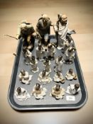 A group of oriental pottery figures,