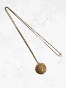 A 9ct yellow gold locket pendant on 9ct yellow gold chain,