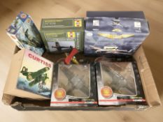 Assorted die cast models including Corgi Aviation Battle of Britain, Avro Lancaster bomber,