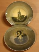 Two Ridgeways plates depicting Robert Burns and Burns Monument, each 25.