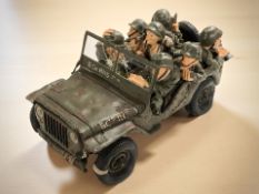 A Forchino resin model of a group of soldiers in a jeep, limited edition No.