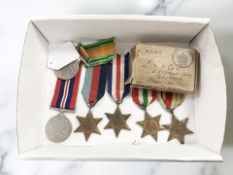 A group of WWII service medals,