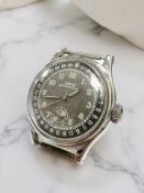 A gent's vintage stainless steel Oris calendar wristwatch,