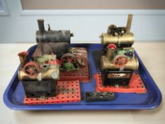 A group of Mamod live steam engines.