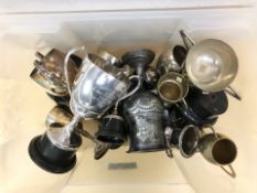 A collection of EPNS dog trophies including Hedgeley Cup, etc.
