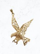 A 14ct yellow gold eagle pendant, length 6cm. CONDITION REPORT: 5.6g.