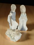 A Lladro group of Jesus, Mary & Joseph, tallest 15.5 cm.