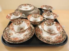 Nineteen pieces of late Victorian Imari tea china.