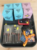 Two packs of Parker ballpoint pens, six boxes of Brew Tea Co.