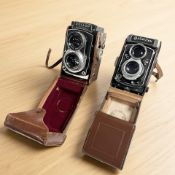 A Rollop Automatic 35mm TLR film camera (made in Germany) with S-Ennit 1:2.8 8cm twin lens No.