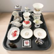 A Royal Crown Derby duck paperweight with gold stopper,