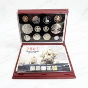 A United Kingdom 2005 proof set, Battle of Trafalgar, Admiral Lord Nelson, The Gunpowder Plot, etc,