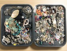 A collection of costume jewellery, simulated pearls, bead necklaces, etc.