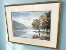 20th Century School : Ullswater, pastel, indistinctly signed, 53 cm x 36 cm.