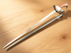 A modern copy of a British 1908 cavalry trooper's sword, with scabbard.