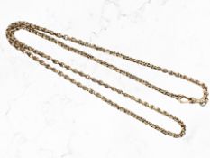A 9ct gold box-link chain with Albert-style clasp,