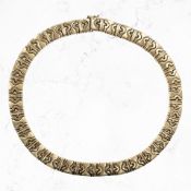 A 9ct gold fancy-link necklace, length 43cm. CONDITION REPORT: 40.