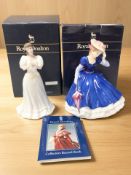 Two boxed Royal Doulton figures 'Maria' HN3381 and 'Figure of the Year Mary 1992' HN3375.