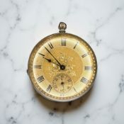 A lady's open faced pocket watch, stamped K9, inner back cover also marked 'Warranted K9',