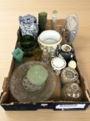 Assorted ceramics and glass, Art Deco glass items, Ringtons chintz jug, etc.