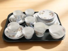 Twenty pieces of Shelley Sheraton Sprays porcelain tea china, pattern R2323.