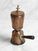 An antique copper coffee pot, height 28 cm.