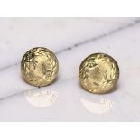 A pair of 9ct gold disc ear studs with butterfly fittings,