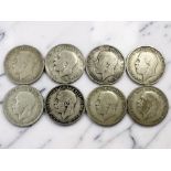 George V florins 1920 (X2), 1921 (X2), 1928, 1930, 1931, and 1935,
