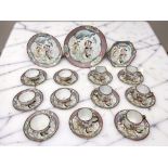 A rare Chinese Famille Rose Canton enamel tea service, 18th century,