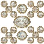 An exceptionally rare 18th century Chinese Jiaqing Period 'Rockefeller' pattern part-service of