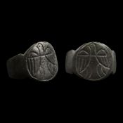 Byzantine Bronze Expandable Ring with Spread Eagle