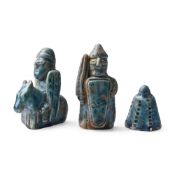 Western Asiatic Style Glazed Ceramic Gaming Piece Group
