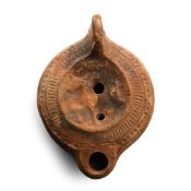 Roman Terracotta Oil Lamp with Bull