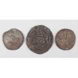 A group of three medieval hammered silver coins, comprising an Edward I penny, Canterbury Mint, a