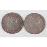 An Anne shilling 1714, fourth bust, roses and plumes, Sp 3617 (good-very fine, cleaned in the