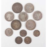 A small collection of late 18th and 19th century silver Maundy and other fractional coinage,