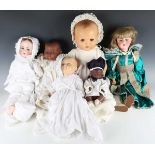 Four German socket head dolls, comprising a Bruno Schmidt bisque head doll, impressed '9', height