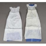 A group of five Victorian linen babies' dresses, including an Ayrshire style dress and one with