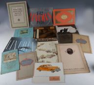 A French Lincoln V8 and V12 sales brochure, a group of other 1930s Lincoln sales brochures and a