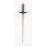 A very fine Japanese magari-yari, late Edo period, with stylistic trident-form head, head length
