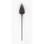 A fine Japanese inoshishi-no-yari, Edo period, with fine deep-section openwork leaf-shaped blade,