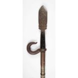 An unusual and rare Japanese fukuro-yari, probably mid-Edo period, the leaf shaped blade finely